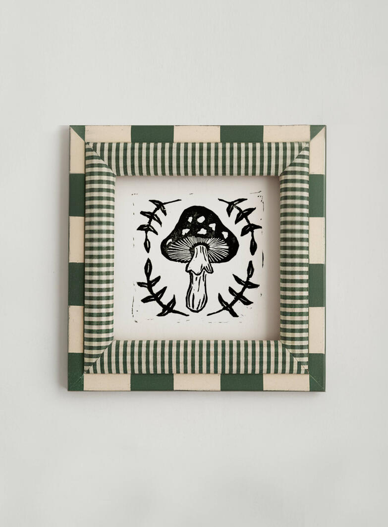 Mushroom Linocut Print $10 USD